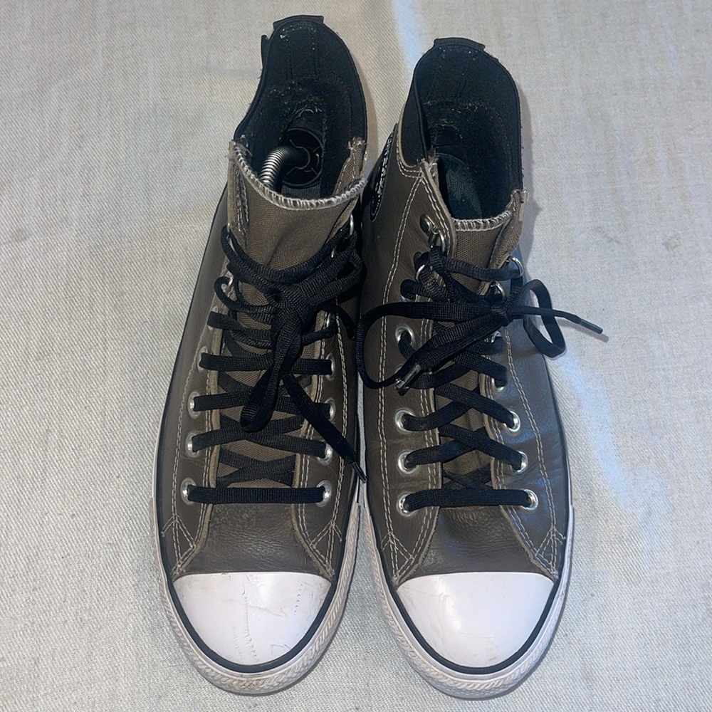 Converse Chuck Taylor All Star High Top Sneakers in Olive Green and Black - Picture 9 of 9